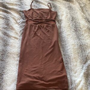 4/$30 F21 Rust Brown Strappy Cutout Dress